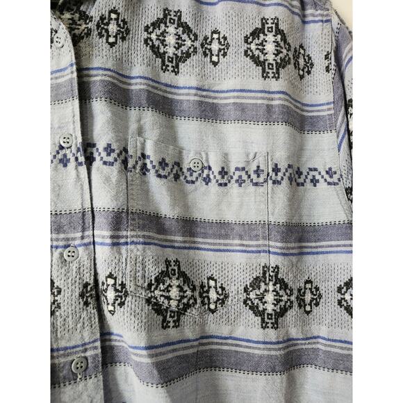 Vintage Y2K Futures 2XL India Embroidered Mens Button up Shirt Blue - Picture 4 of 6